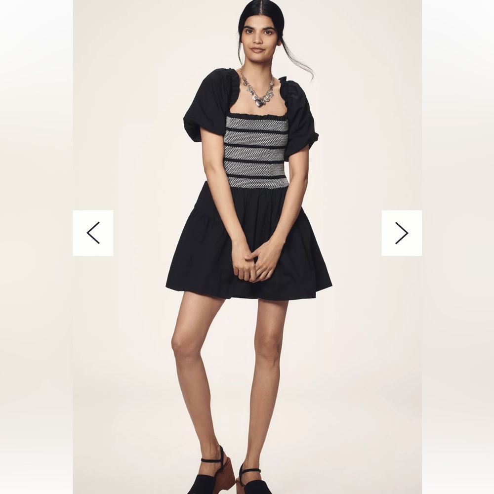 Anthropologie Black and White Mini Dress